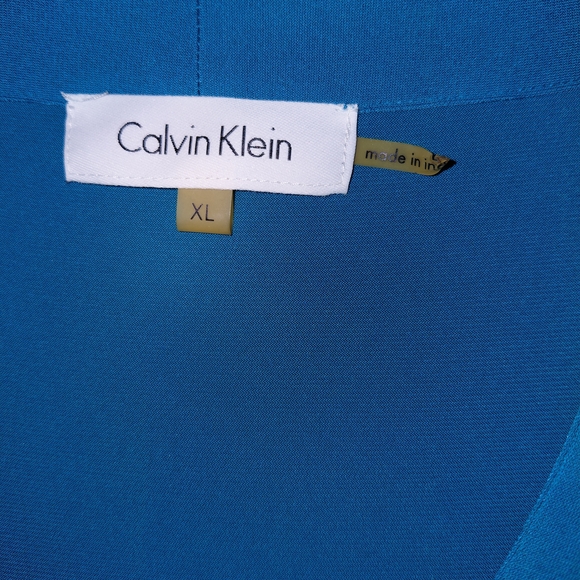 Calvin Klein Women's Vibrant Blue Sleeveless Blouse - Picture 3 of 5